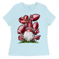 Baby Blue American Football Gnome Ladies Tee - CowhideDigitalArt