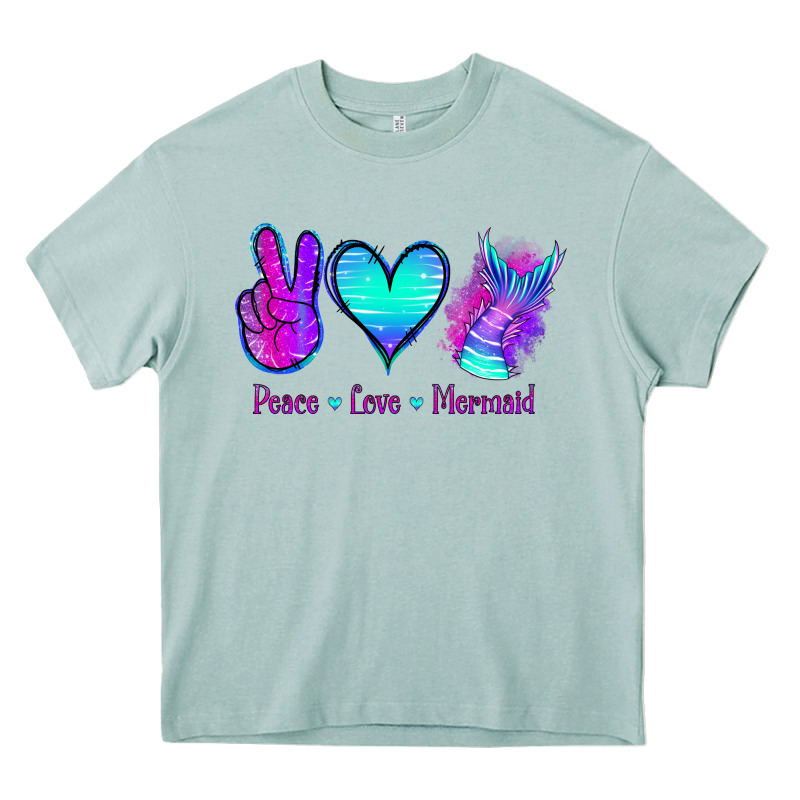 Peace Love Mermaid Heavy Core Tee by Jasminsmagicworld | Teevron