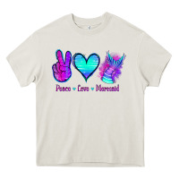 Cream Peace Love Mermaid Heavy Core Tee - Jasminsmagicworld