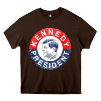 Chocolate Brown vintage 1960 kennedy for president Heavy Core Tee - DesigneFamous