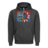 Charcoal Heather patriotic sunflower land of the free Zipper Hoodie - Jasminsmagicworld