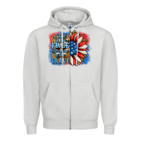 Dove Grey patriotic sunflower land of the free Zipper Hoodie - Jasminsmagicworld