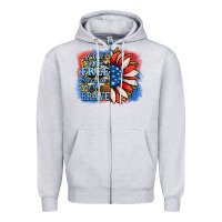 Heather Grey patriotic sunflower land of the free Zipper Hoodie - Jasminsmagicworld