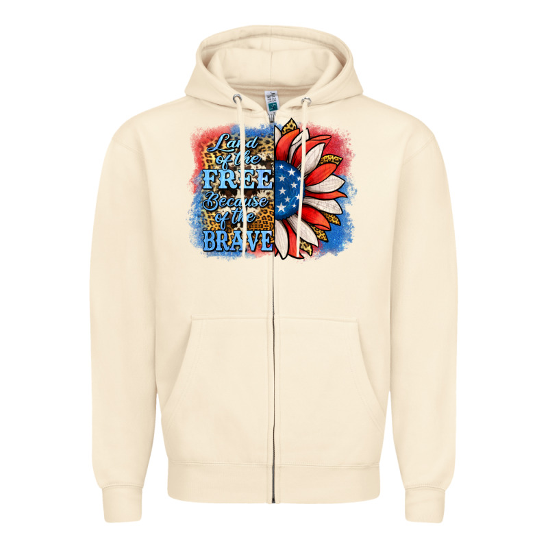 Patriotic Sunflower Land Of The Free Zipper Hoodie by Jasminsmagicworld | Teevron