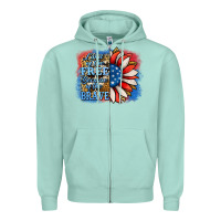 Seafoam patriotic sunflower land of the free Zipper Hoodie - Jasminsmagicworld