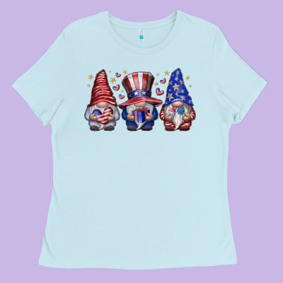 American Gnomes Ladies Tee Designed By Cowhidedigitalart