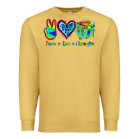 Antique Gold Peace Love Hairstylist Premium Sweatshirt - Jasminsmagicworld