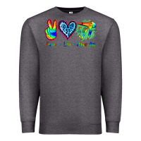 Charcoal Heather Peace Love Hairstylist Premium Sweatshirt - Jasminsmagicworld
