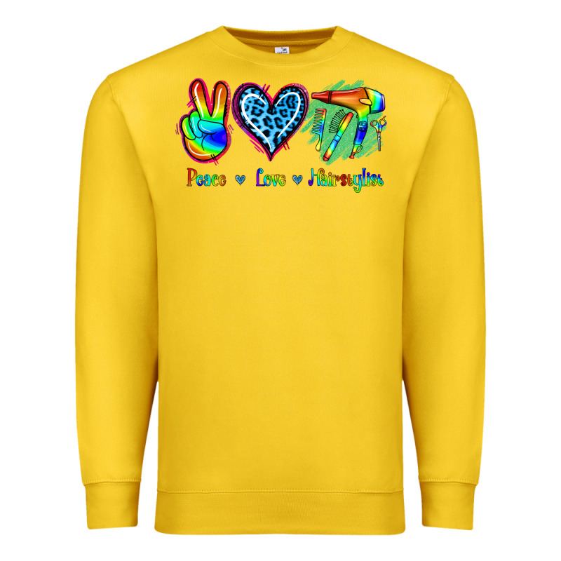 Peace Love Hairstylist Premium Sweatshirt by Jasminsmagicworld | Teevron