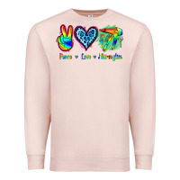 Pale Pink Peace Love Hairstylist Premium Sweatshirt - Jasminsmagicworld