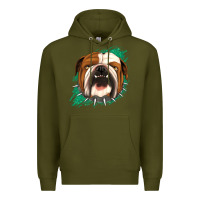 Army Green Bulldog Green glitter Premium Hoodie - Jasminsmagicworld