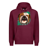 Burgundy Bulldog Green glitter Premium Hoodie - Jasminsmagicworld