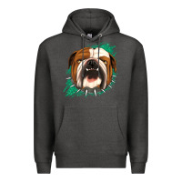 Charcoal Heather Bulldog Green glitter Premium Hoodie - Jasminsmagicworld