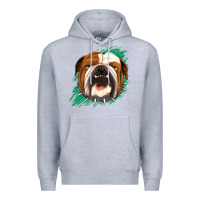 Heather Grey Bulldog Green glitter Premium Hoodie - Jasminsmagicworld
