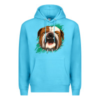 Ocean Blue Bulldog Green glitter Premium Hoodie - Jasminsmagicworld