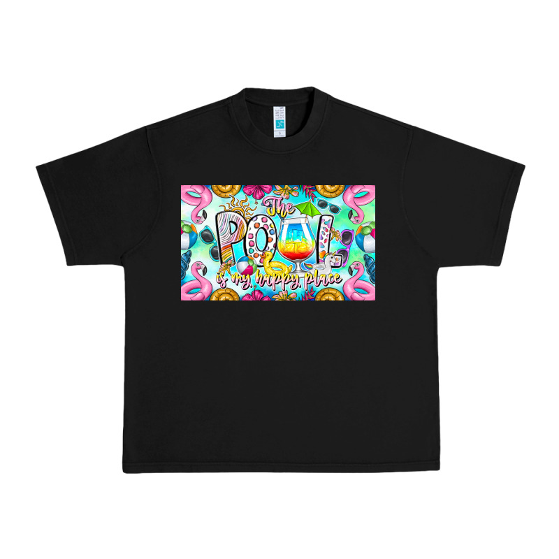The Pool Is My Happy Place Urban Heavy Tee by CowhideDigitalArt | Teevron
