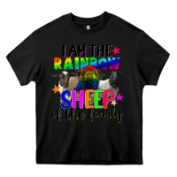 Black I am the rainbow sheep of the family Heavy Core Tee - FaDigitalArtStudio