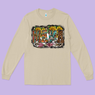Mama Western Long Sleeve Tee Designed By Racoondesign