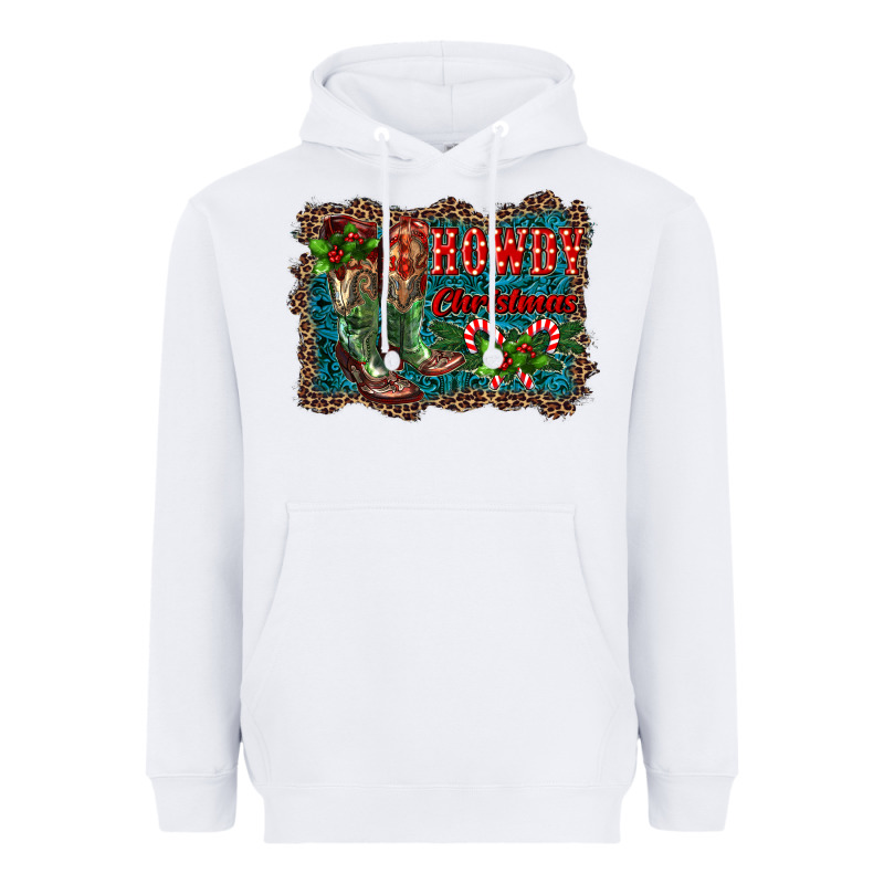 Howdy Christmas Boots Heavyweight Hoodie by RanaPortraitStore | Teevron