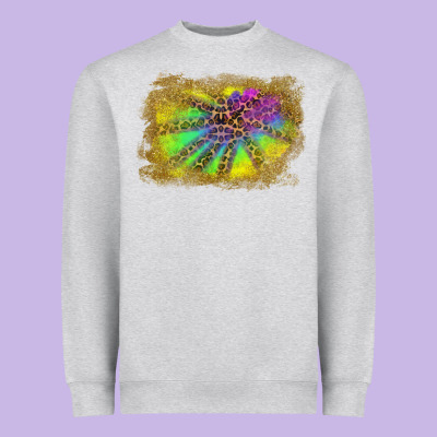 Colorful Glitter Leopard Background Heavyweight Sweatshirt Designed By Ranaportraitstore