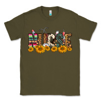 Army Green Western Nurse Sunflower Classic Tee - FaDigitalArtStudio