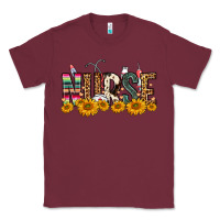 Burgundy Western Nurse Sunflower Classic Tee - FaDigitalArtStudio