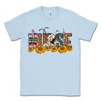 Dusty Blue Western Nurse Sunflower Classic Tee - FaDigitalArtStudio