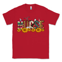 Red Western Nurse Sunflower Classic Tee - FaDigitalArtStudio