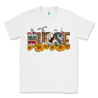 White Western Nurse Sunflower Classic Tee - FaDigitalArtStudio