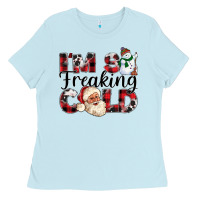 Baby Blue Im So Freaking Cold Ladies Tee - CowhideDigitalArt
