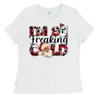 White Im So Freaking Cold Ladies Tee - CowhideDigitalArt