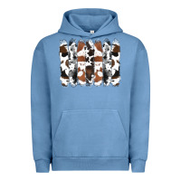 Pigment Pebble Blue cowhide brushstrokes Urban Hoodie - RanaPortraitStore