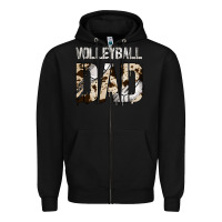 Black no background volleyball dad Zipper Hoodie - Jasminsmagicworld