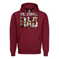 Burgundy no background volleyball dad Zipper Hoodie - Jasminsmagicworld