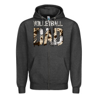 Charcoal Heather no background volleyball dad Zipper Hoodie - Jasminsmagicworld