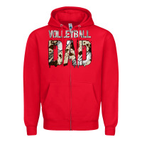 Red no background volleyball dad Zipper Hoodie - Jasminsmagicworld