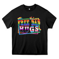 Black Free dad hugs pride Heavy Core Tee - FaDigitalArtStudio