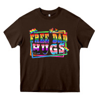 Chocolate Brown Free dad hugs pride Heavy Core Tee - FaDigitalArtStudio