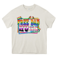 Cream Free dad hugs pride Heavy Core Tee - FaDigitalArtStudio
