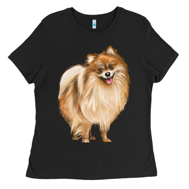 Pomeranian Dog Illustrations Ladies Tee by LillyAllenDesigns | Teevron