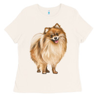 Bone Pomeranian Dog Illustrations Ladies Tee - LillyAllenDesigns