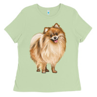Matcha Pomeranian Dog Illustrations Ladies Tee - LillyAllenDesigns