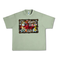 Oil Green Happy Easter Urban Heavy Tee - CowhideDigitalArt