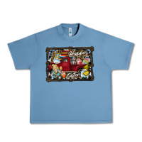 Pebble Blue Happy Easter Urban Heavy Tee - CowhideDigitalArt