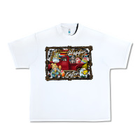 White Happy Easter Urban Heavy Tee - CowhideDigitalArt
