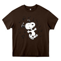 Chocolate Brown dancing dog Heavy Core Tee - DesigneFamous