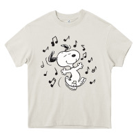 Cream dancing dog Heavy Core Tee - DesigneFamous