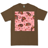Cacao valentines day strawberries in cream seamless pattern Premium Tee - BundleAndBundleShop