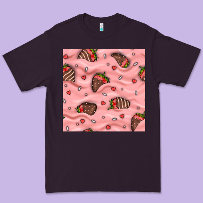 Valentines Day Strawberries In Cream Seamless Pattern Premium Tee Designed By Bundleandbundleshop