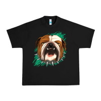 Black Bulldog Green glitter Urban Heavy Tee - Jasminsmagicworld